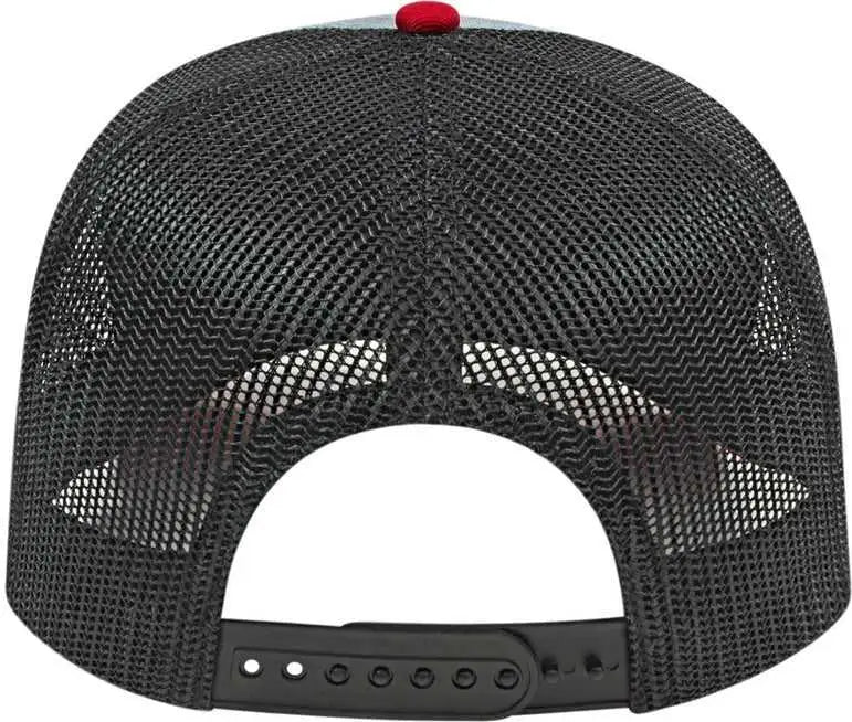 Cap America I3038 Poly/cotton Mesh Back - Heather Red Black