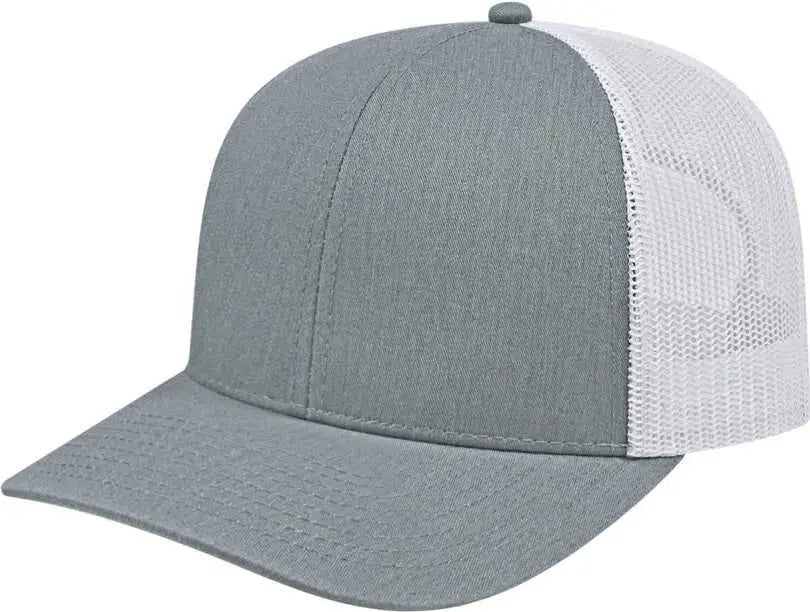 Cap America I3038 Poly/cotton Mesh Back - Heather White