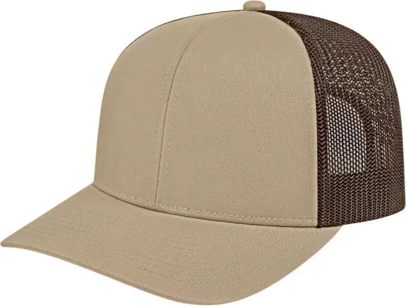 Cap America I3038 Poly/cotton Mesh Back - Khaki Brown - Coffee / one Size Fits Most