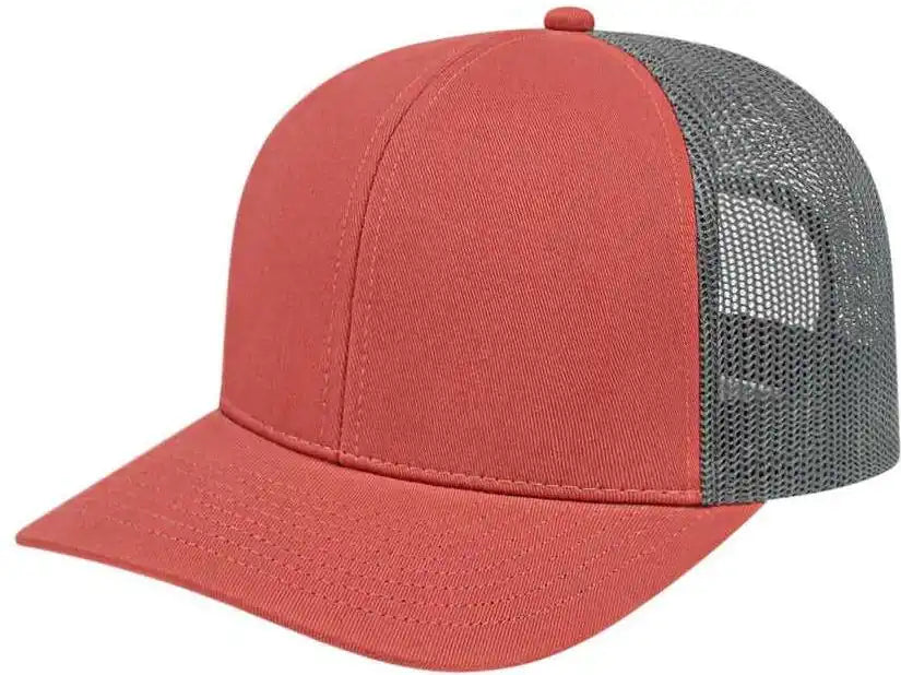 Cap America I3038 Poly/cotton Mesh Back Nantucket Red Charcoal Dark Gray / one Size Fits Most