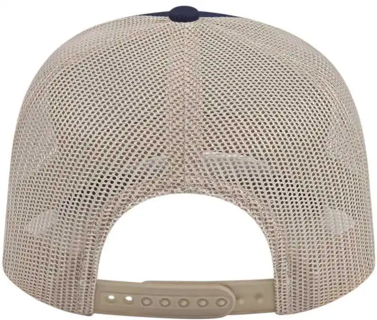 Cap America I3038 Poly/cotton Mesh Back - Navy Stone - Ivory / one Size Fits Most