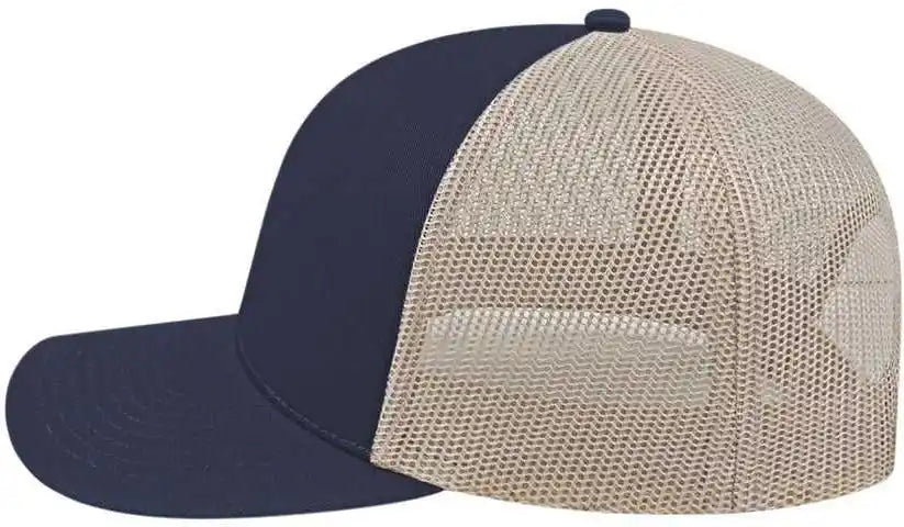 Cap America I3038 Poly/cotton Mesh Back - Navy Stone - Ivory / one Size Fits Most