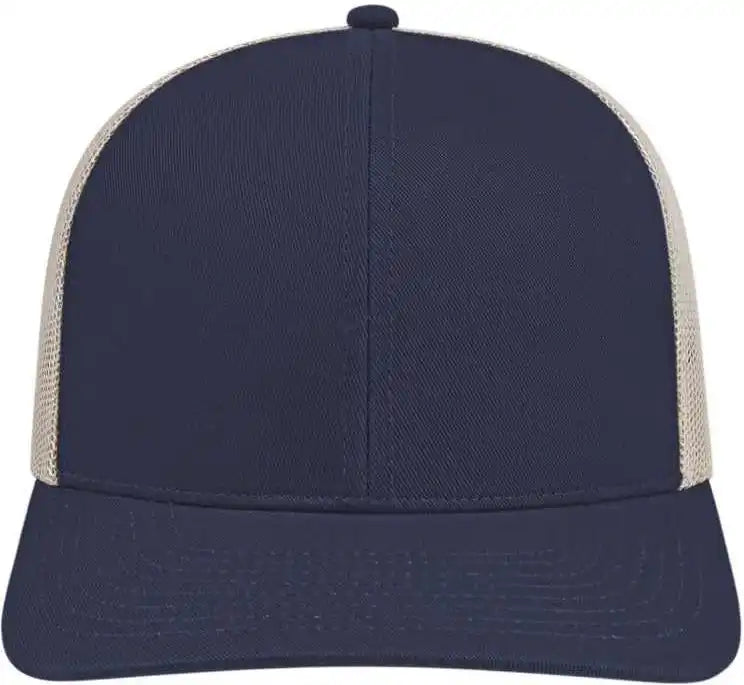 Cap America I3038 Poly/cotton Mesh Back - Navy Stone - Ivory / one Size Fits Most