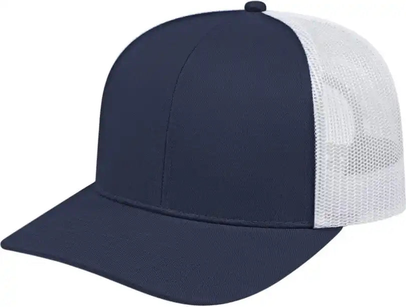 Cap America I3038 Poly/cotton Mesh Back - Navy White - one Size Fits Most