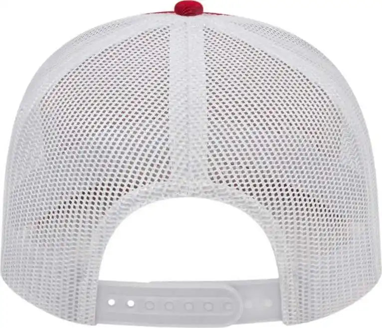 Cap America I3038 Poly/cotton Mesh Back Red White / one Size Fits Most