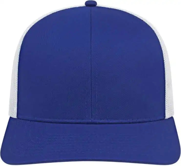 Cap America I3038 Poly/cotton Mesh Back Royal White / one Size Fits Most