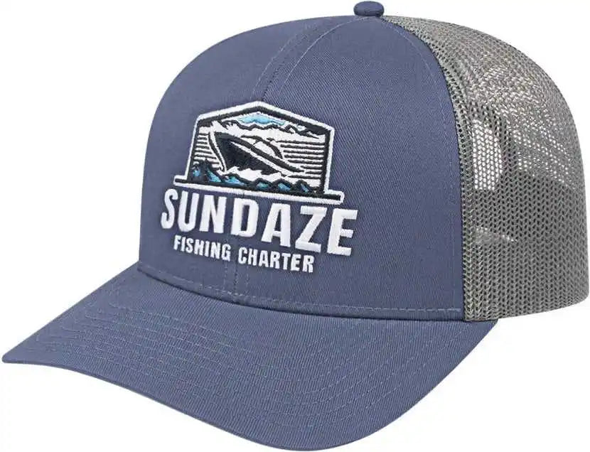 Cap America I3038 Poly/cotton Mesh Back Slate Blue Charcoal Dark Gray / one Size Fits Most