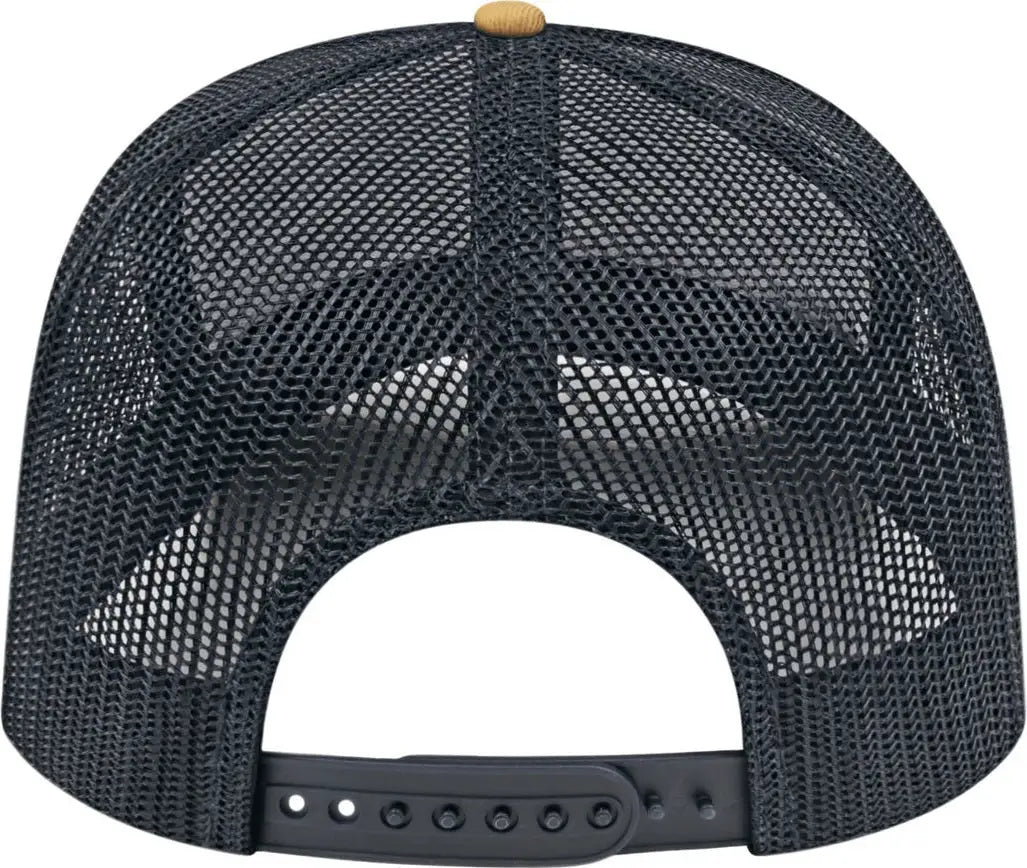 Cap America I3038 Poly/cotton Mesh Back - White Amber Black - Gold / one Size Fits Most