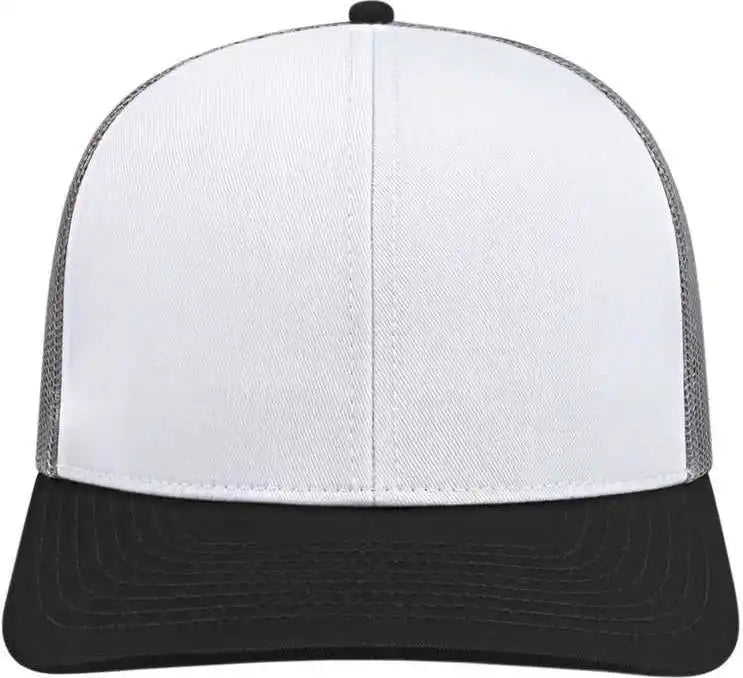 Cap America I3038 Poly/cotton Mesh Back - White Black Gray - one Size Fits Most