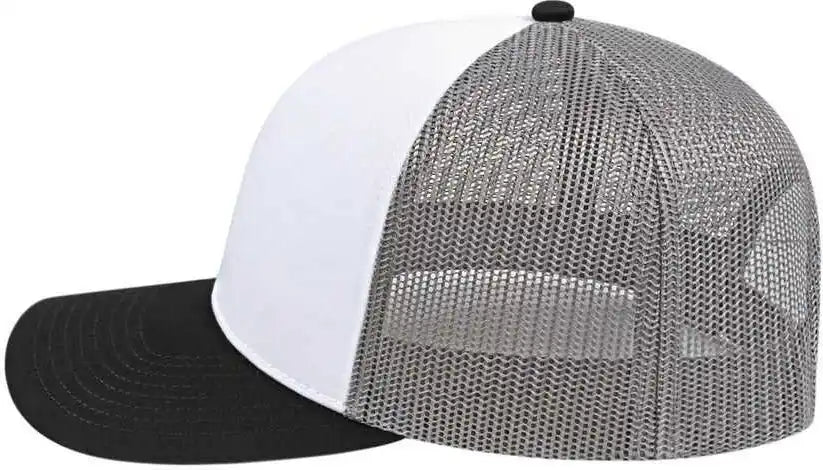 Cap America I3038 Poly/cotton Mesh Back White Black Gray / one Size Fits Most