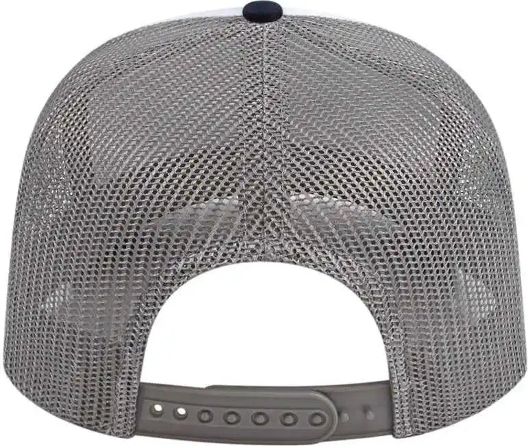 Cap America I3038 Poly/cotton Mesh Back White Navy Gray / one Size Fits Most