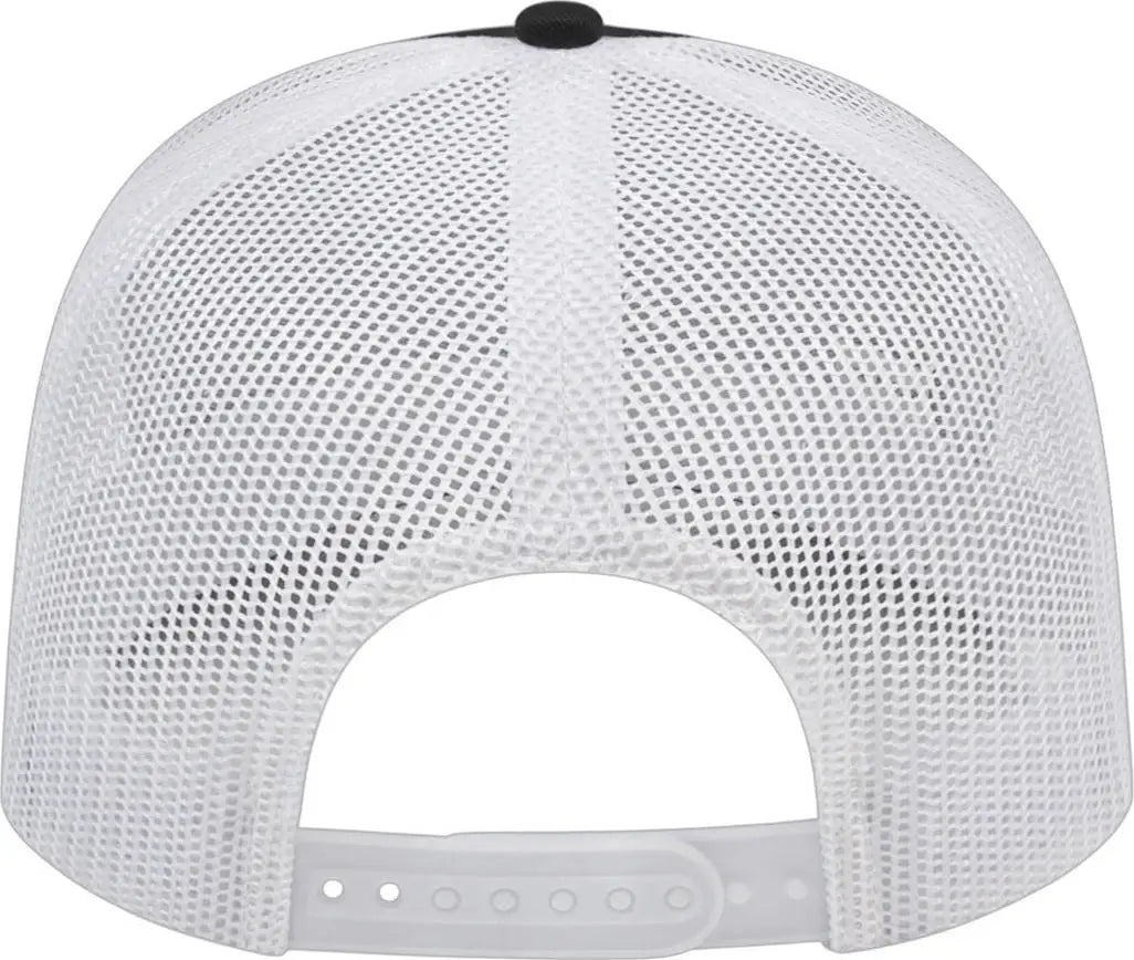 Cap America I3039 Classic 5 Panel Trucker - Black White - Black/white / one Size Fits Most