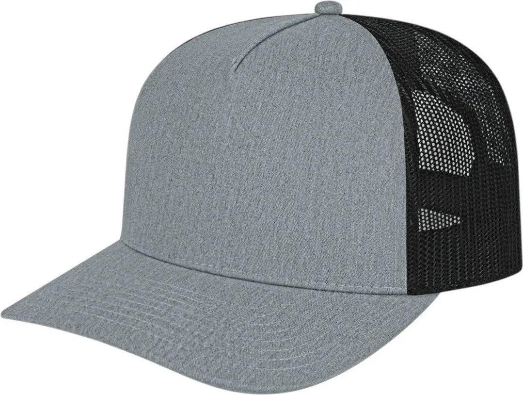 Cap America I3039 Classic 5 Panel Trucker - Heather Black