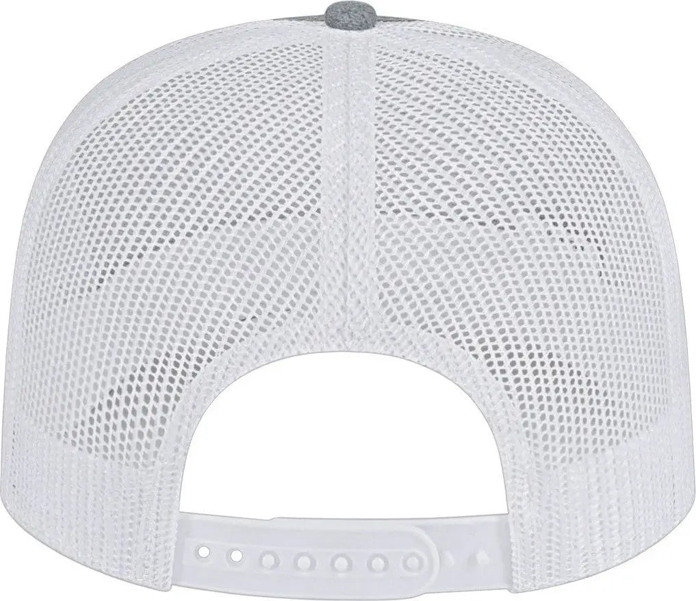 Cap America I3039 Classic 5 Panel Trucker - Heather White