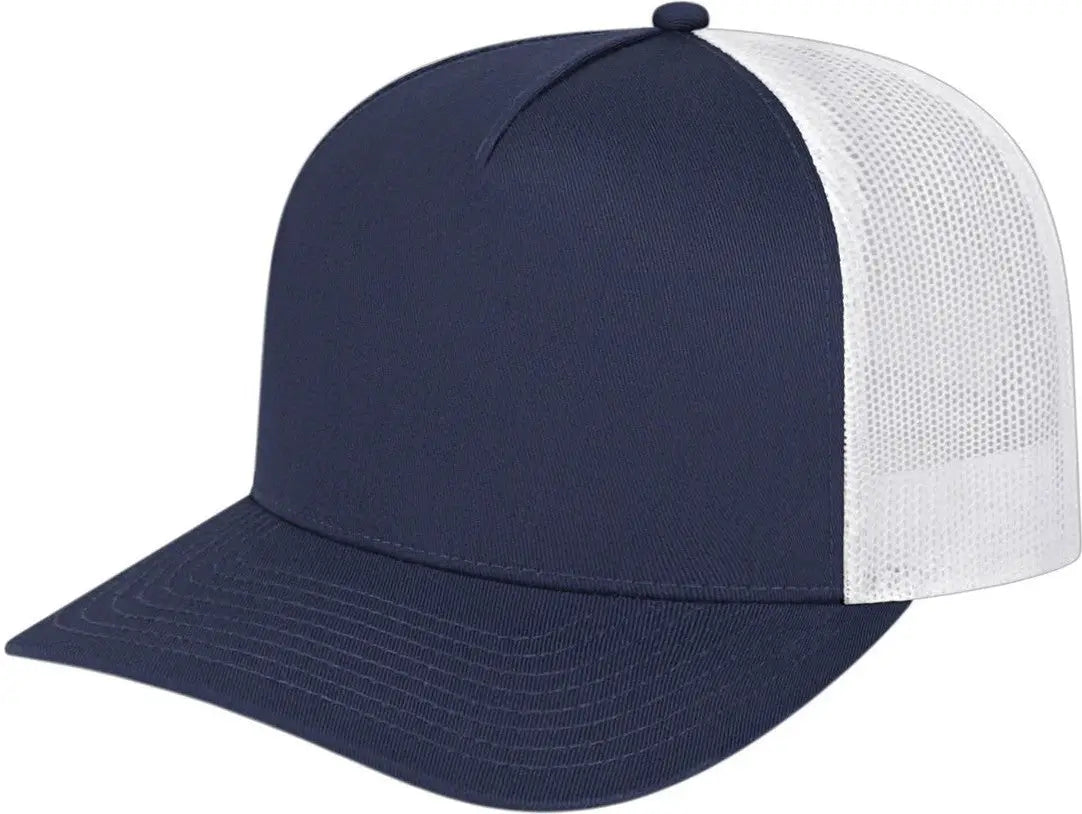 Cap America I3039 Classic 5 Panel Trucker - Navy White