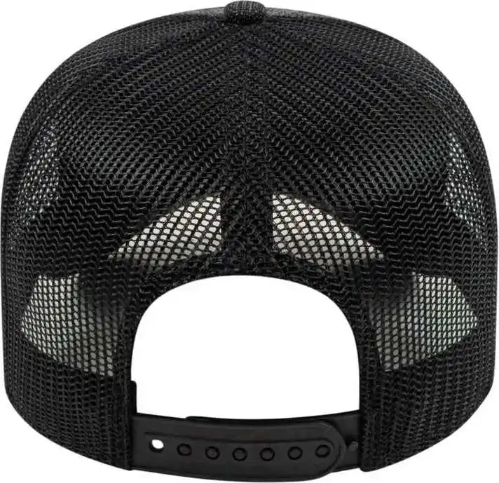 Cap America I3047 Five Panel Poly/rayon with Mesh Back - Graphite Black - one Size Fits Most