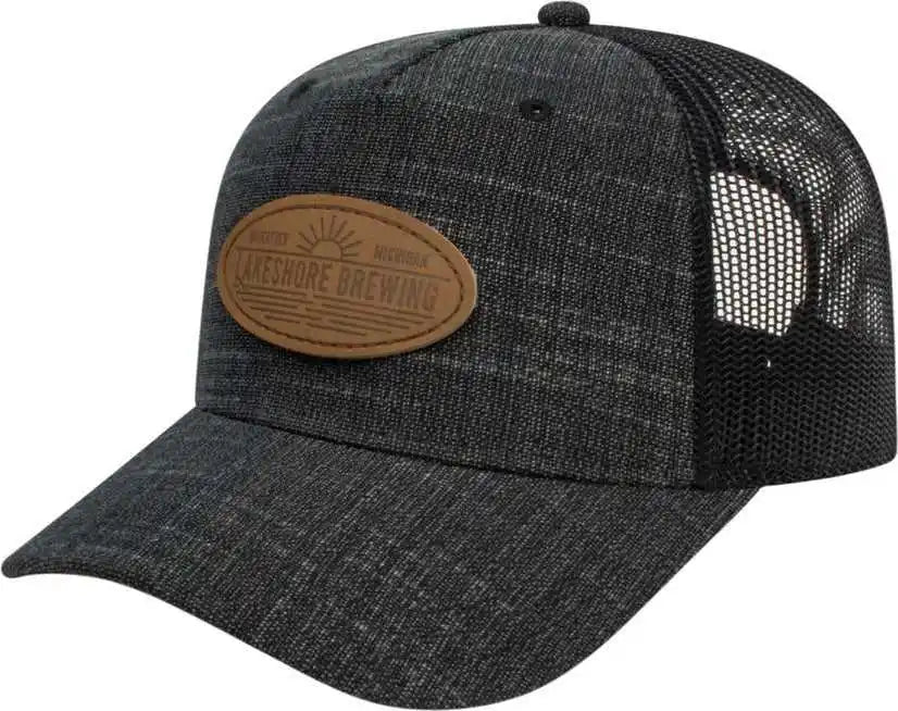 Cap America I3047 Five Panel Poly/rayon with Mesh Back - Graphite Black - one Size Fits Most