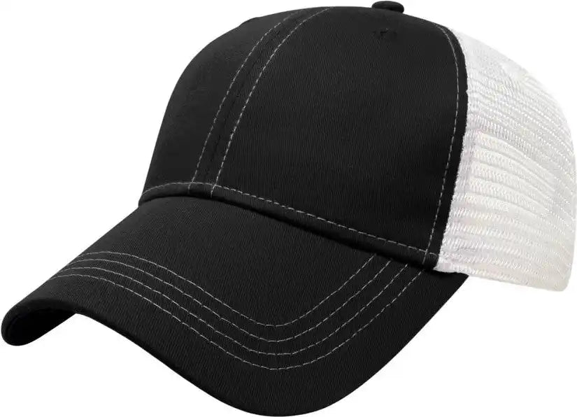Cap America I3055 Unstructured Contrast Stitching & Mesh Back Black / one Size Fits Most