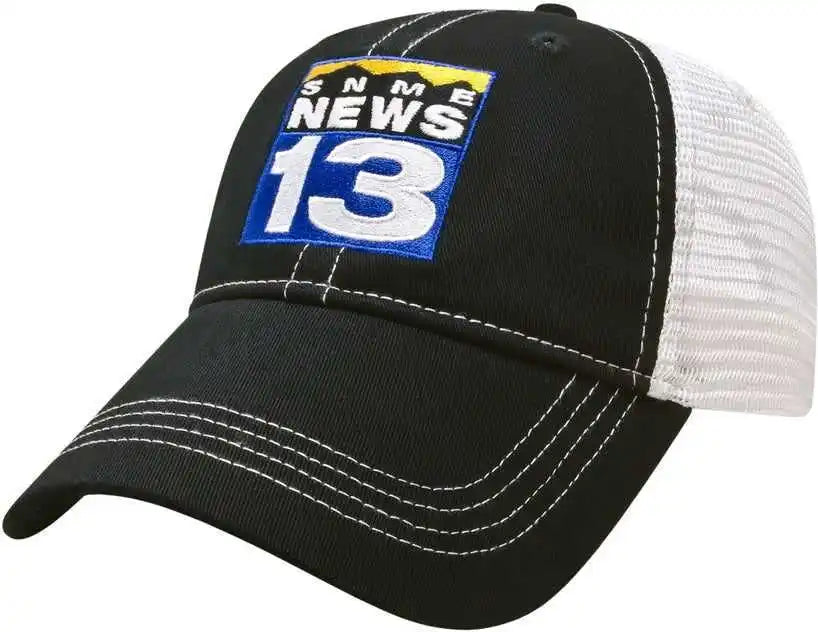 Cap America I3055 Unstructured Contrast Stitching & Mesh Back Black / one Size Fits Most