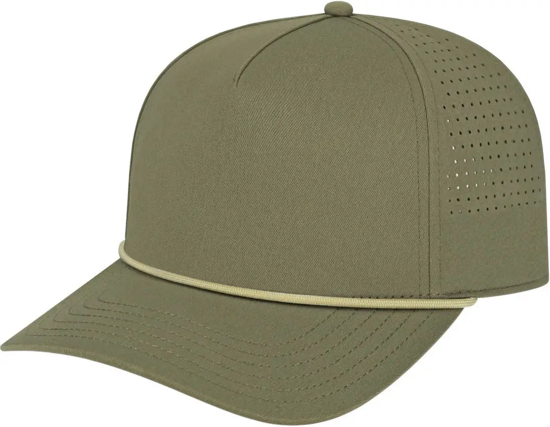 Cap America I3056 Summit Perforated with Rope - Loden with Stone - one Size Fits Most