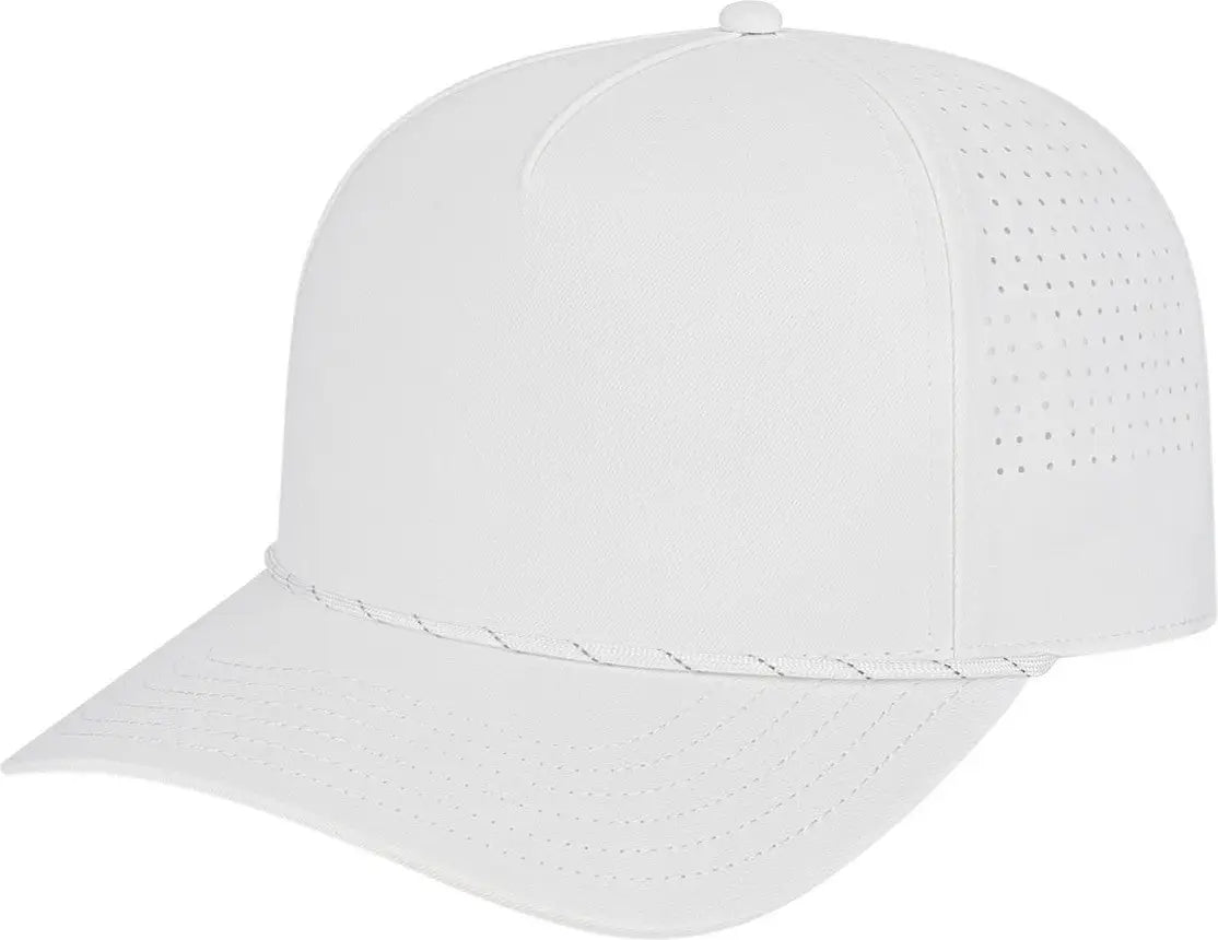 Cap America I3056 Summit Perforated with Rope - White with Silver - White/silver / one Size Fits Most