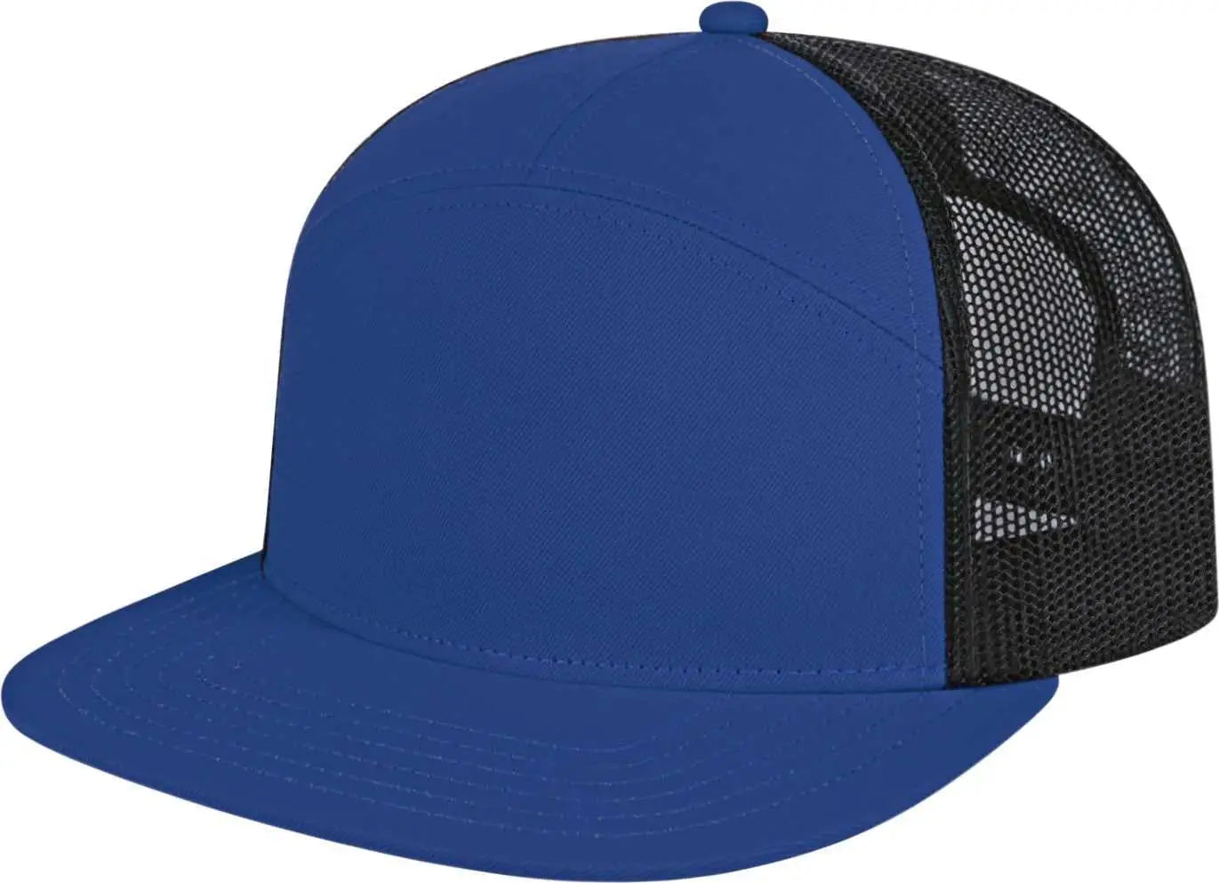 Cap America I3057 7 Panel Trucker Mesh Back - Royal Black