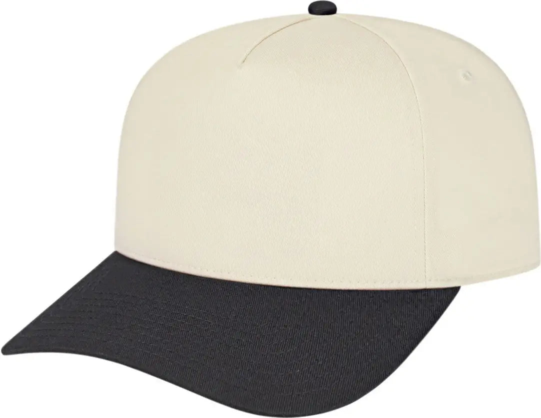 Cap America I3068 Hometown 5 Panel - Cream Black - Ivory / one Size Fits Most