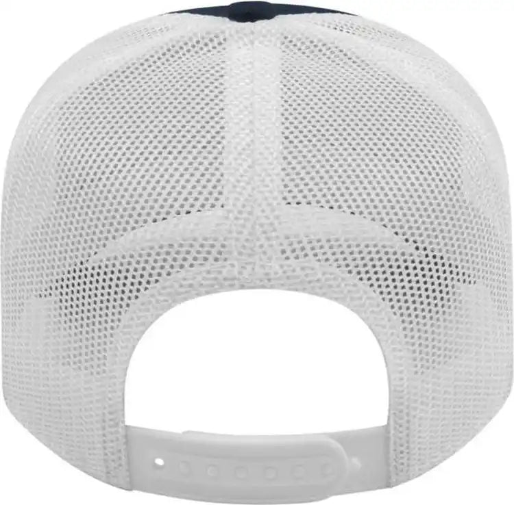 Cap America I3115 Low Profile Trucker with Modified Flat Bill - Orange White