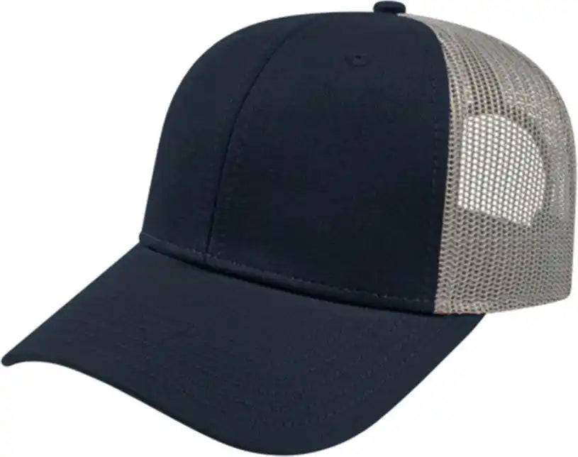 Cap America I3115 Low Profile Trucker with Modified Flat Bill Navy Gray / Youth