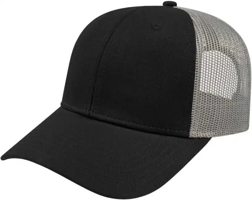 Cap America I3115 Low Profile Trucker with Modified Flat Bill Navy Gray