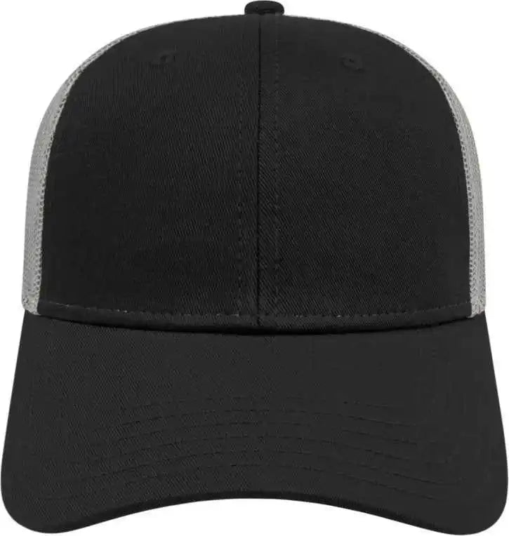 Cap America I3115 Low Profile Trucker with Modified Flat Bill Olive Gray