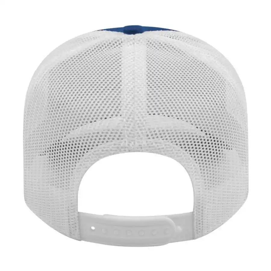 Cap America I3115 Low Profile Trucker with Modified Flat Bill Royal White