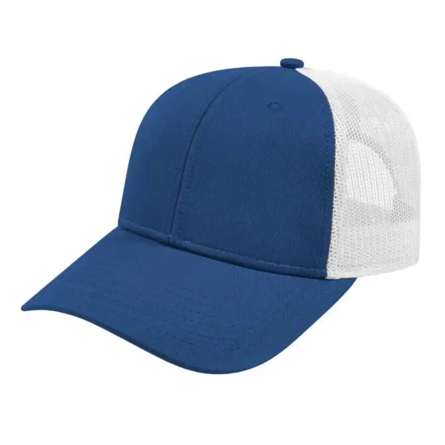 Cap America I3115 Low Profile Trucker with Modified Flat Bill Royal White
