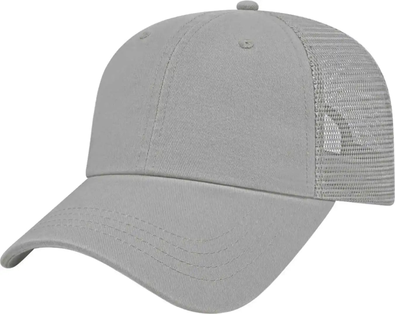 Cap America I5009 Value Washed Chino Twill Mesh Back - Gray - one Size Fits Most