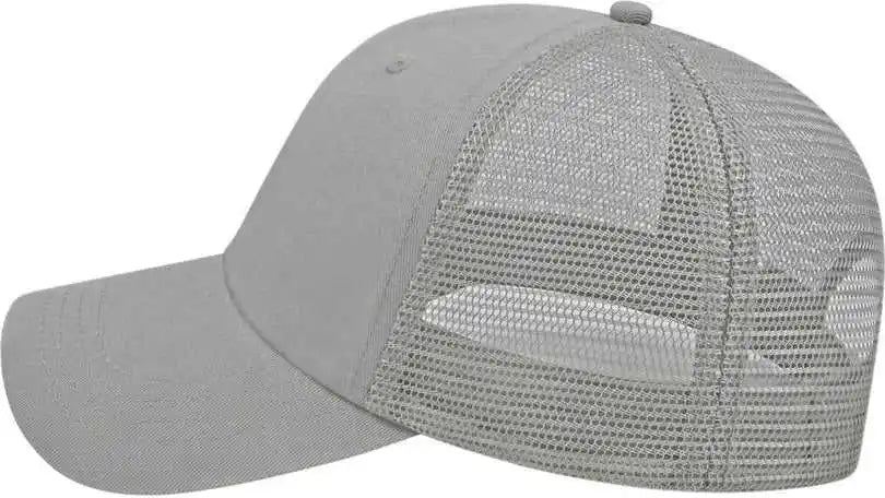 Cap America I5009 Value Washed Chino Twill Mesh Back - Gray - one Size Fits Most