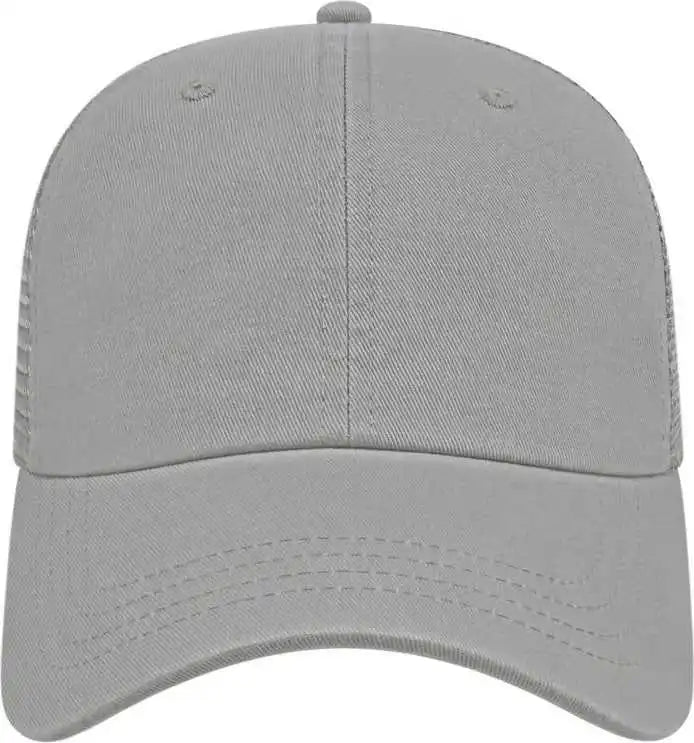 Cap America I5009 Value Washed Chino Twill Mesh Back - Gray - one Size Fits Most