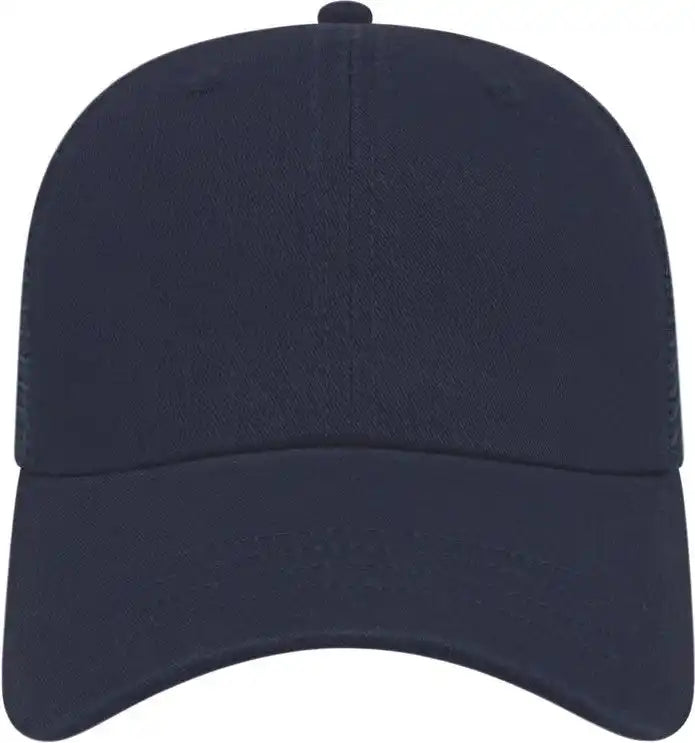 Cap America I5009 Value Washed Chino Twill Mesh Back - Navy - one Size Fits Most