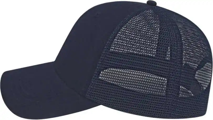 Cap America I5009 Value Washed Chino Twill Mesh Back Navy / one Size Fits Most