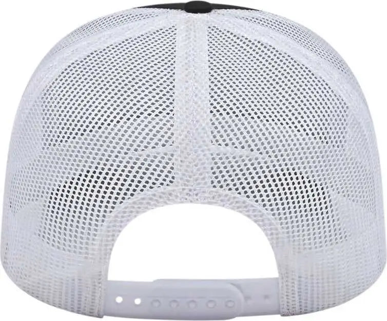 Cap America I5011 Value Rope Trucker Mesh Back - Black White - one Size Fits Most