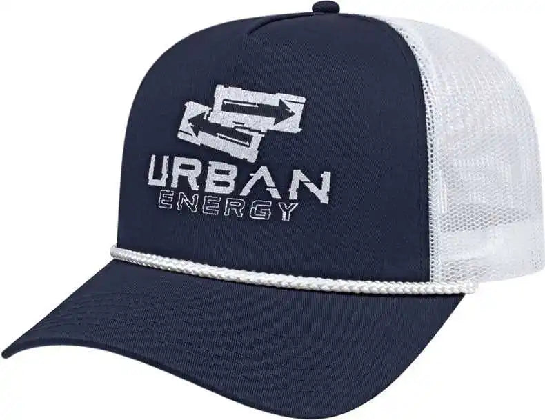 Cap America I5011 Value Rope Trucker Mesh Back Navy White / one Size Fits Most