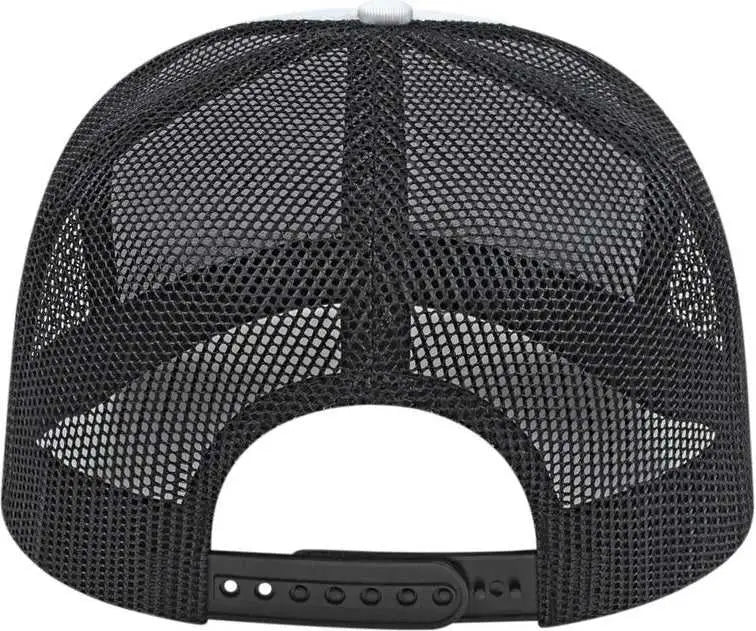 Cap America I5011 Value Rope Trucker Mesh Back - White Black - one Size Fits Most