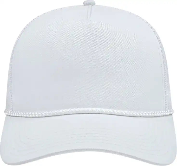 Cap America I5011 Value Rope Trucker Mesh Back - White - one Size Fits Most