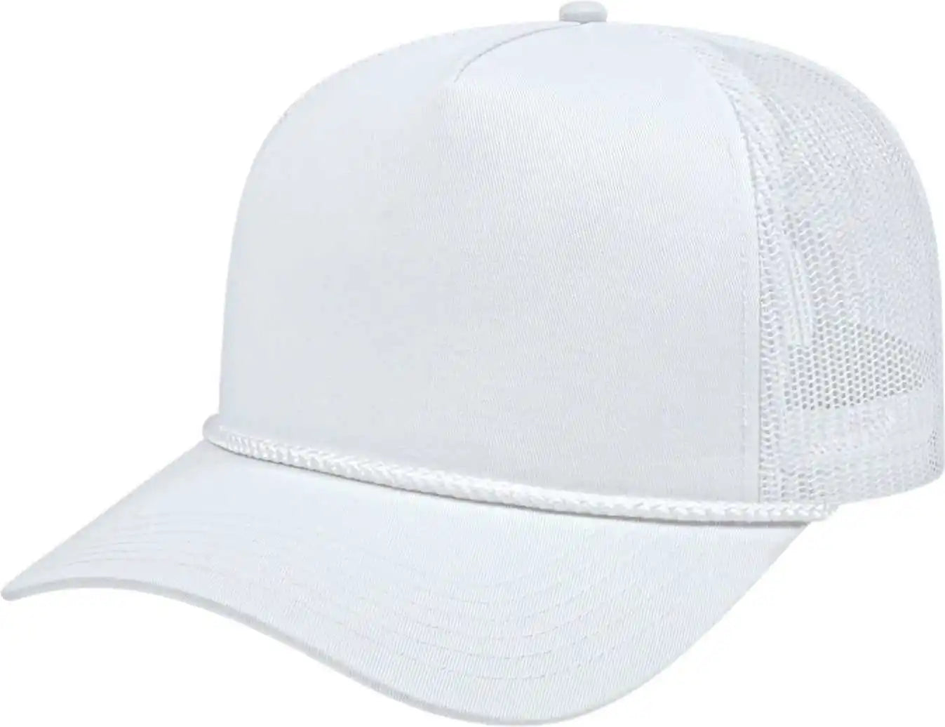 Cap America I5011 Value Rope Trucker Mesh Back - White - one Size Fits Most