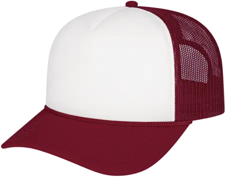 Cap America I5054 Retro Foamie Trucker - White Burgundy - Maroon / one Size Fits Most