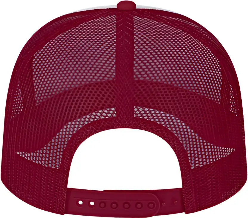 Cap America I5054 Retro Foamie Trucker - White Burgundy - Maroon / one Size Fits Most