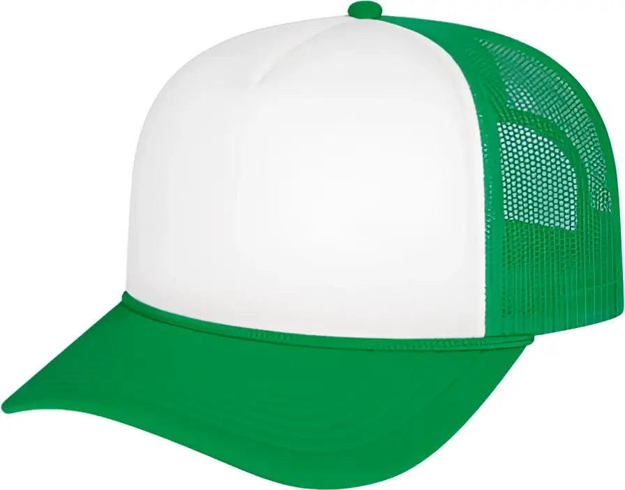 Cap America I5054 Retro Foamie Trucker - White Kelly Green - one Size Fits Most
