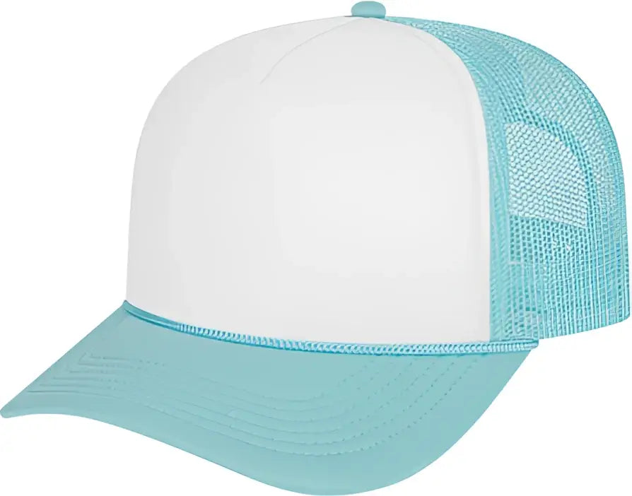Cap America I5054 Retro Foamie Trucker - White Light Blue - Carolina / one Size Fits Most