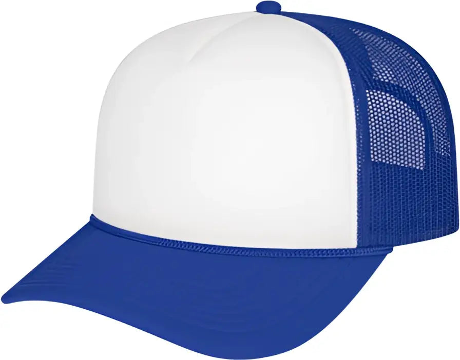 Cap America I5054 Retro Foamie Trucker - White Royal - one Size Fits Most