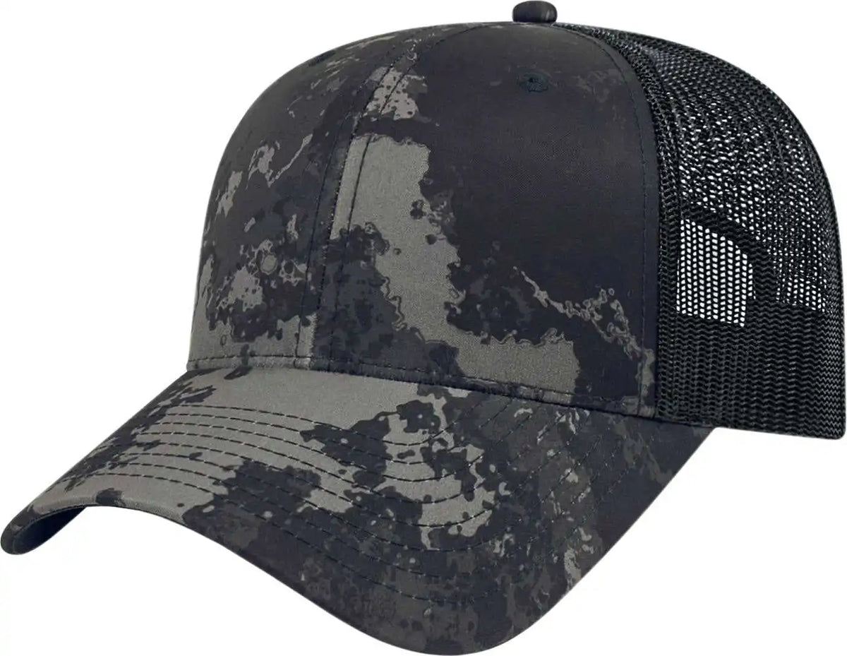 Cap America I6606vc Yp Classics Veil Camo Retro Trucker Posblack / one Size Fits Most