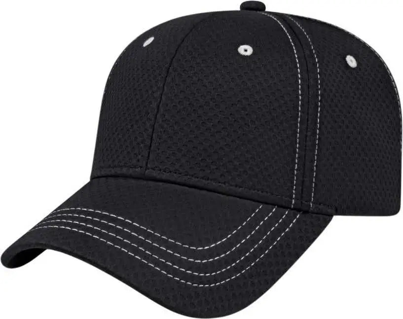 Cap America I7024 Soft Textured Polyester Mesh - Black - one Size Fits Most